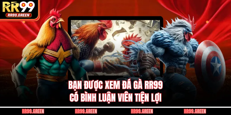 Bạn được xem đá gà RR99 có bình luận viên tiện lợi
